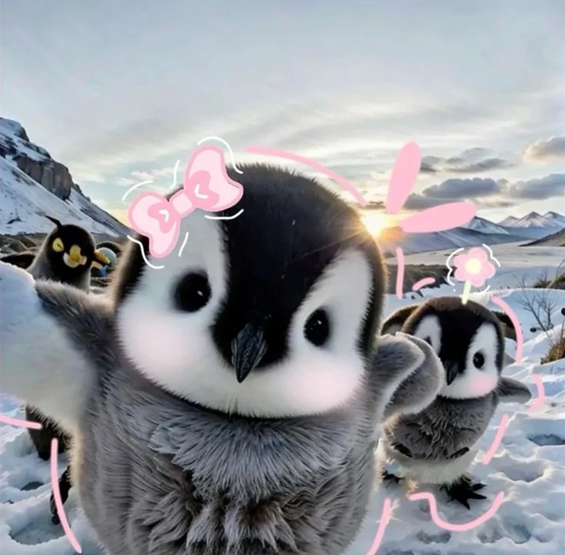 Khoảnh khắc chim cánh cụt pororo meme siêu dễ thương đốn tim người xem