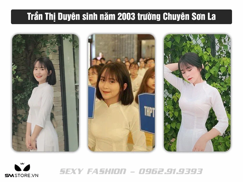 Khoảnh khắc đáng yêu của nữ sinh Trần Thị Duyên trong tà áo dài mỏng manh