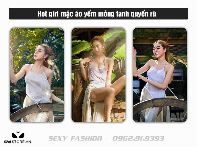 Khoảnh khắc quyến rũ tột bậc của hot girl trong bộ đồ mỏng tanh