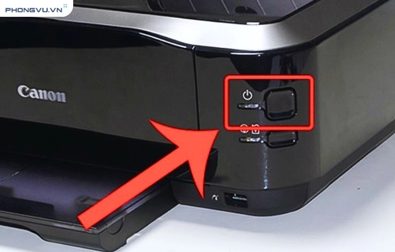 Hướng dẫn chi tiết cách thêm máy in vào laptop nhanh chóng và hiệu quả 2 Khởi động máy in qua nút nguồn