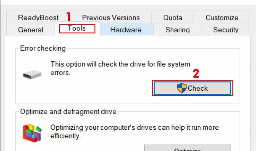 Hướng dẫn chi tiết cách làm cho laptop chạy mượt hơn trên hệ điều hành Windows 7 27 Kiểm tra ổ đĩa cứng, phát hiện lỗi để làm nhẹ máy