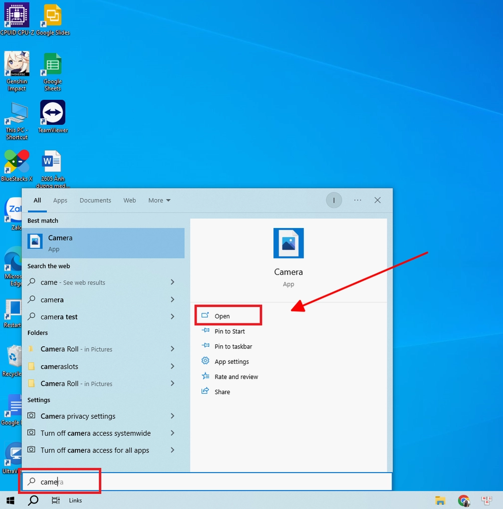 Kiểm tra phần mềm và thiết lập để bật camera trên laptop
