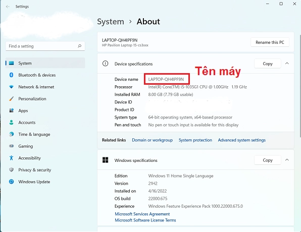 Hướng dẫn chi tiết các bước xác định tên máy tính chuẩn xác nhất 5 Kiểm tra tên máy tính laptop trên máy Windows