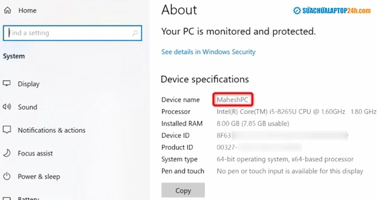 Kiểm tra thông tin System Model trong cửa sổ System Information