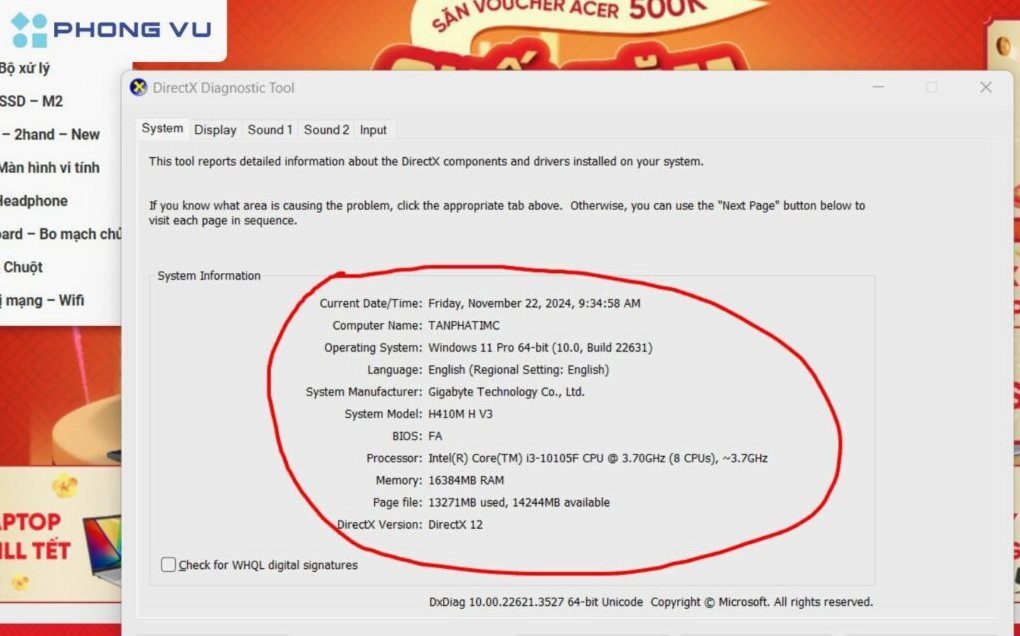 Lời khuyên bạn nên kiểm tra kỹ thông tin laptop trước khi mua