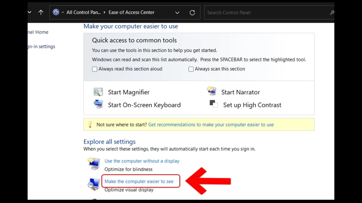 Hướng dẫn chi tiết cách làm giảm lag laptop chạy mượt mà như mới 24 Lựa chọn Make the computer easier to see