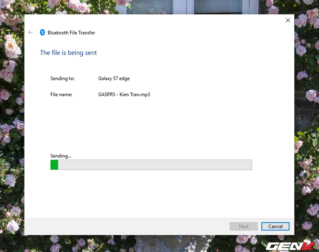 Hướng dẫn chi tiết cách bắn bluetooth từ điện thoại vào laptop nhanh chóng và hiệu quả nhất 2026 29 Màn hình xác nhận quá trình truyền tải tệp tin đã hoàn tất trọn vẹn