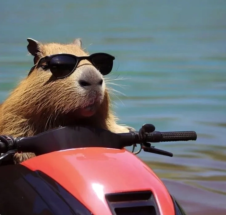 Meme capybara màu hồng phấn vô cùng dễ thương và lôi cuốn