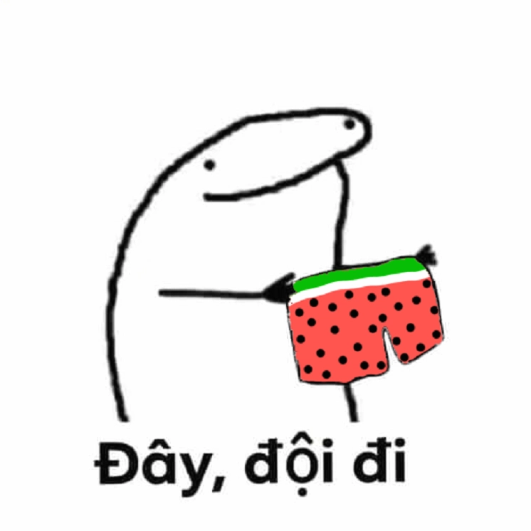 Meme đội quần hình dưa hấu siêu cấp đáng yêu