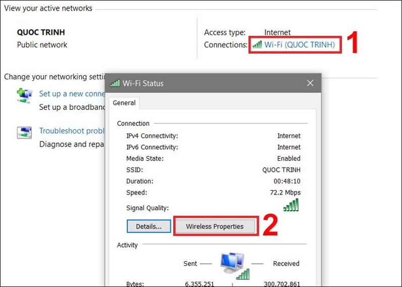 Hướng dẫn chi tiết cách dò pass wifi trên laptop nhanh chóng và chính xác nhất năm 2026 14 Minh họa bước ba thao tác trên hệ điều hành Windows