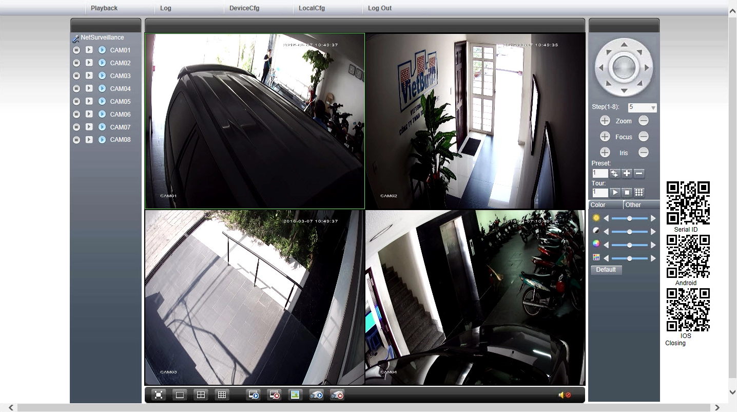 Minh họa thao tác kết nối mạng cho đầu thu camera