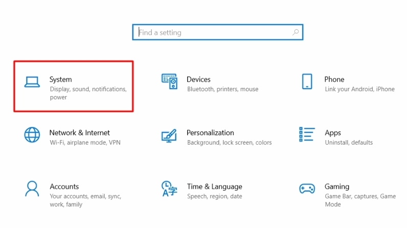 Hướng dẫn chi tiết cách không tắt màn hình laptop win 10 hiệu quả 2 Mở cài đặt sau đó chọn System