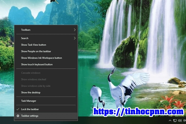 Hướng dẫn chi tiết cách làm cho laptop win 10 chạy nhanh hơn hiệu quả 37 Mở cài đặt Taskbar Settings để tùy chỉnh thanh công cụ