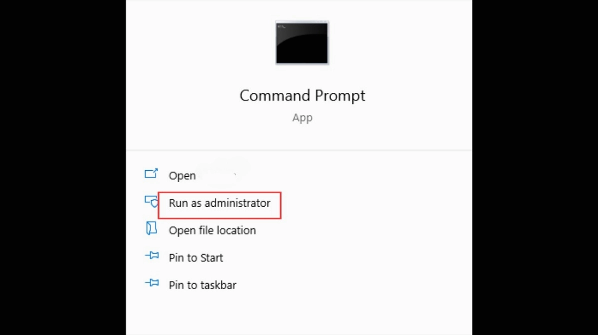 Hướng dẫn chi tiết cách lấy lại dữ liệu đã xóa trên laptop cực kỳ hiệu quả 7 Mở Command Prompt với quyền quản trị viên Run as administrator