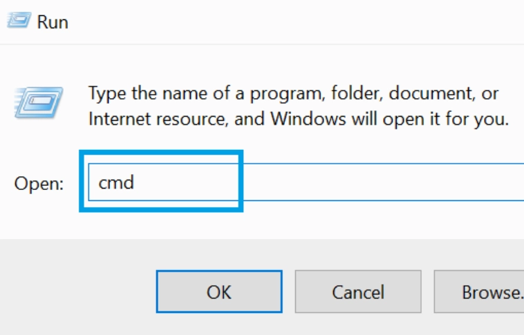 Mở công cụ Command Prompt trên hệ điều hành Windows