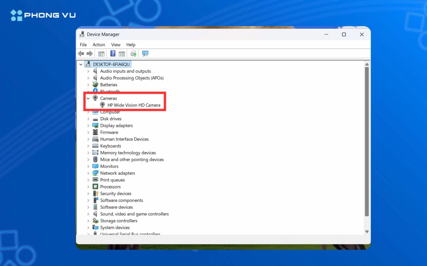 Hướng dẫn chi tiết cách kiểm tra camera của laptop đơn giản và chuẩn xác nhất 3 Mở công cụ Device Manager và tìm kiếm danh mục thiết bị hình ảnh