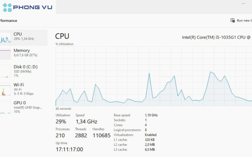 Mở cửa sổ trình quản lý thiết bị phần cứng của hệ điều hành