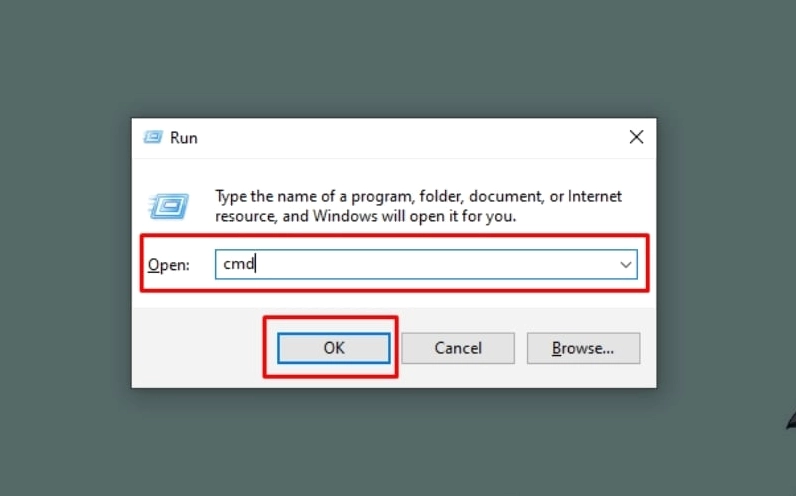 Hướng dẫn chi tiết cách kiểm tra model laptop nhanh chóng và chuẩn xác nhất 13 Mở hộp thoại Run, gõ cmd và nhấn OK để khởi chạy cửa sổ Command Prompt