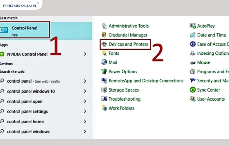 Hướng dẫn chi tiết cách thêm máy in vào laptop nhanh chóng và hiệu quả 13 Mở Menu vào Control Panel và chọn Devices and Printers