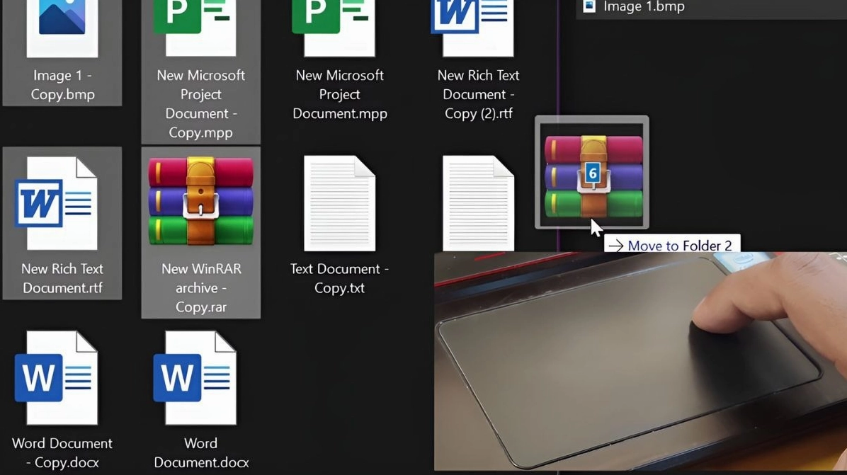 Mô phỏng thao tác vuốt chạm kéo thả tập tin trực tiếp trên bề mặt cảm ứng
