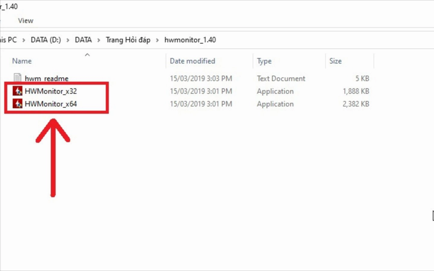 Mở thư mục vừa giải nén