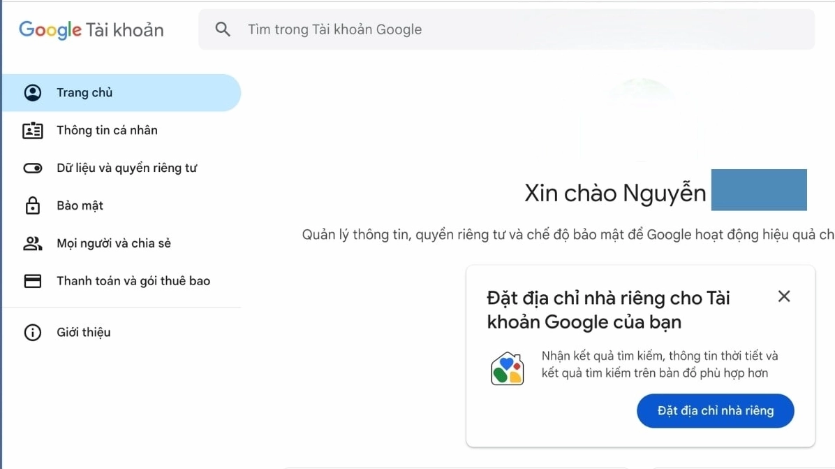 Mở trình duyệt web và truy cập vào trang quản lý tài khoản Google