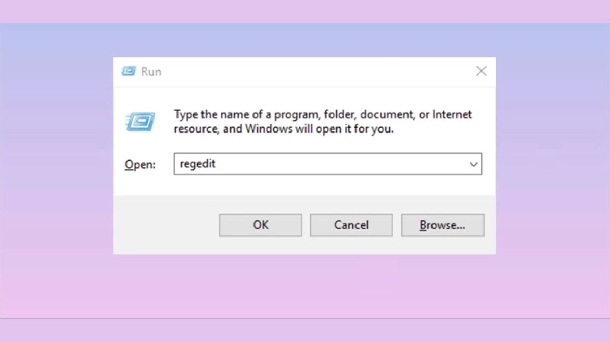 Hướng dẫn chi tiết cách quên pass wifi trên laptop đơn giản và hiệu quả nhất 2026 12 Mở ứng dụng Registry Editor thông qua hộp thoại Run