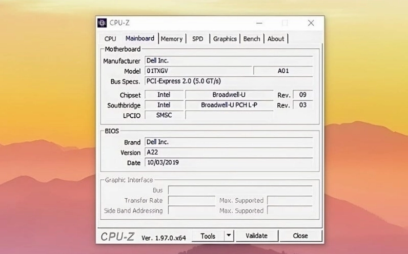 Hướng dẫn chi tiết cách kiểm tra model laptop nhanh chóng và chuẩn xác nhất 23 Model laptop sẽ được phần mềm hiển thị chi tiết ở dòng Model trong thẻ Mainboard
