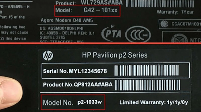 Hướng dẫn chi tiết cách kiểm tra model laptop nhanh chóng và chuẩn xác nhất 3 Người dùng có thể kiểm tra đời máy laptop ngay trên phần vỏ sau của thiết bị