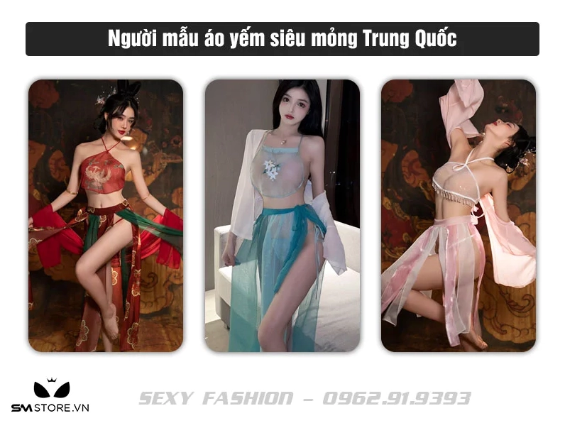 Người mẫu mang nét đẹp Trung Hoa diện áo yếm siêu mỏng đầy ma mị