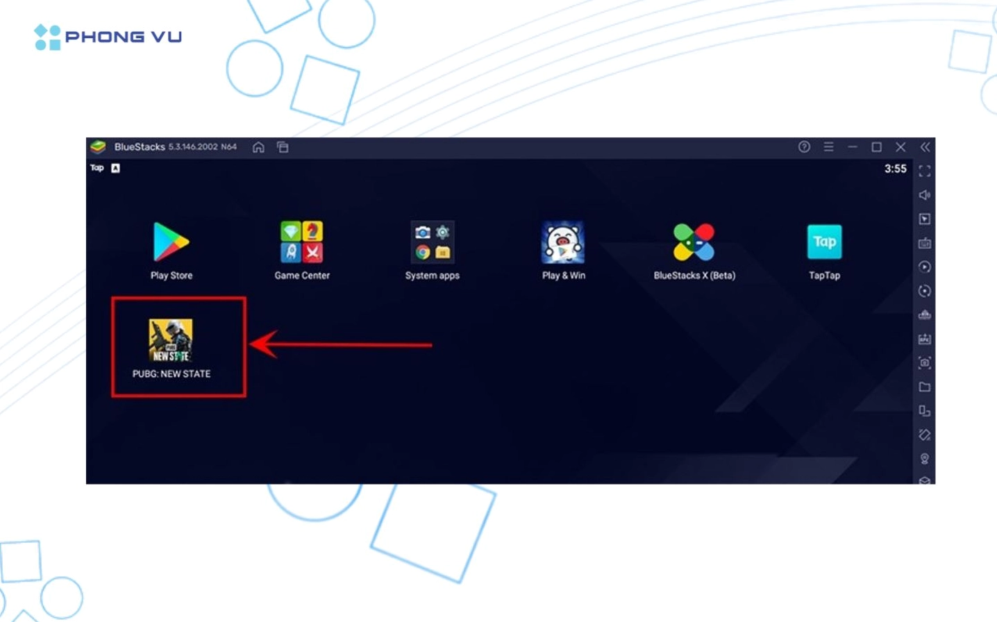 Nhấn biểu tượng PUBG: New State để khởi động game