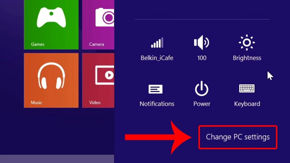Hướng dẫn chi tiết cách bật bluetooth trên laptop dell inspiron nhanh chóng nhất 14 Nhấn chọn Change PC settings