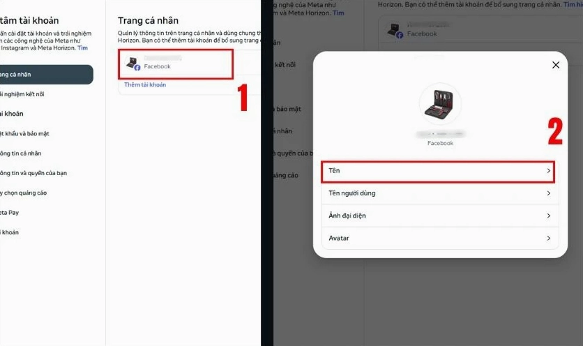 Nhấn chọn vào mục Tên