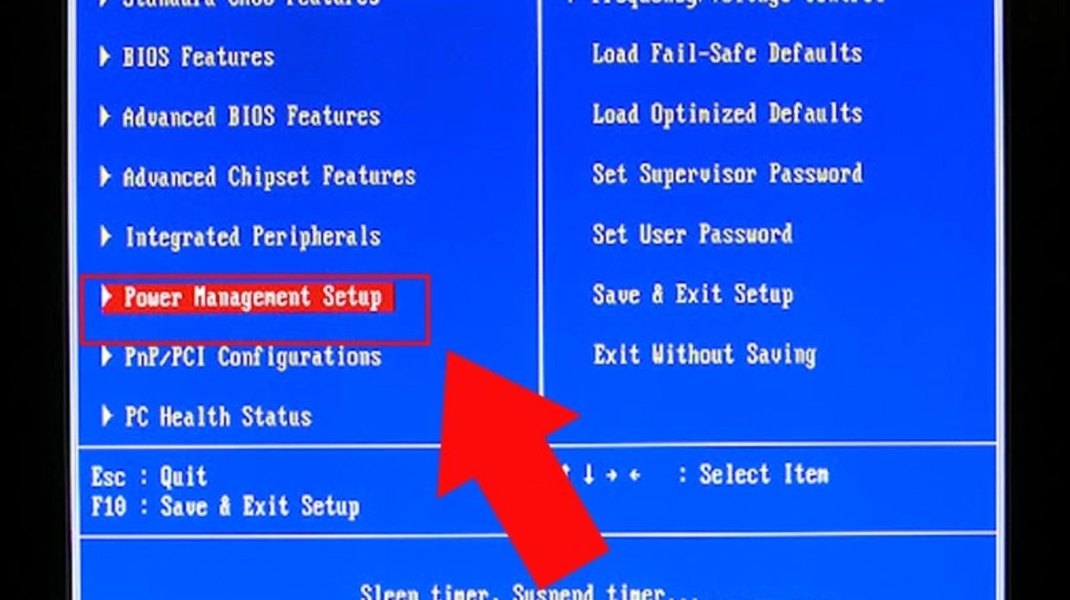 Hướng dẫn chi tiết cách mở nguồn laptop Dell khi gặp sự cố không lên màn hình 8 Nhấn chọn vào Power Management Setup