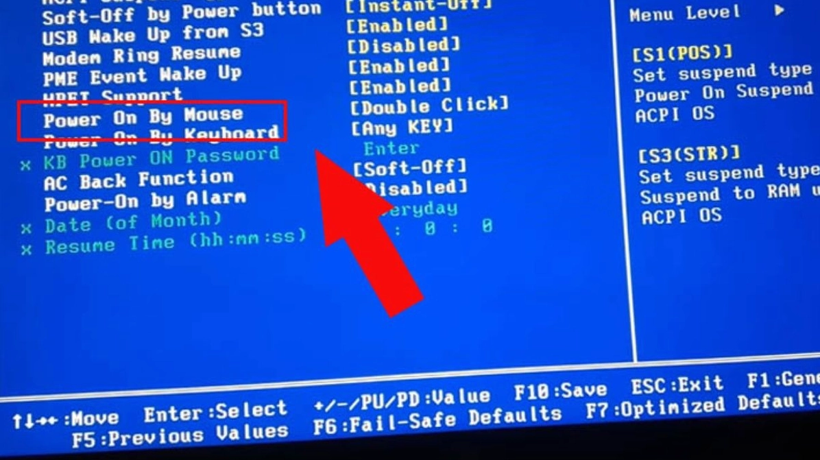 Hướng dẫn chi tiết cách mở nguồn laptop Dell khi gặp sự cố không lên màn hình 11 Nhấn chọn vào Power on by mouse