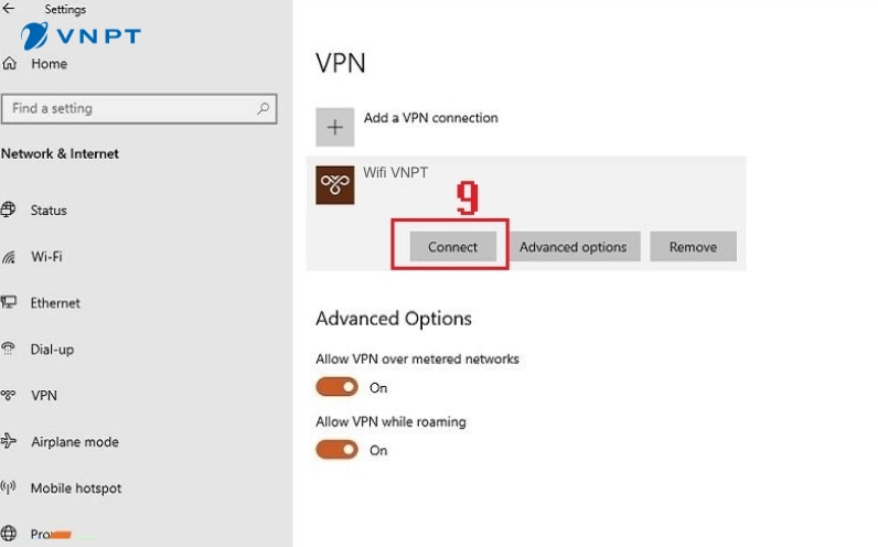 Hướng dẫn chi tiết cách bật VPN trên laptop nhanh chóng và an toàn 12 Nhấn Connect để kết nối VPN trên Windows 10