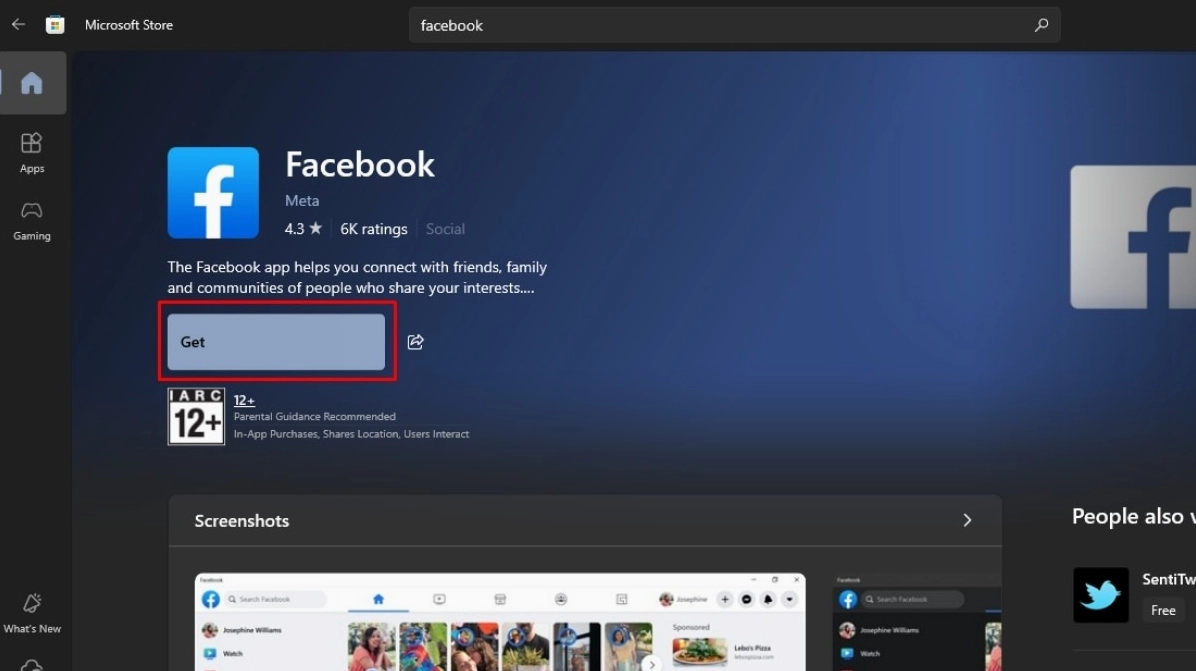 Nhấn nút Get để bắt đầu tải và cài đặt