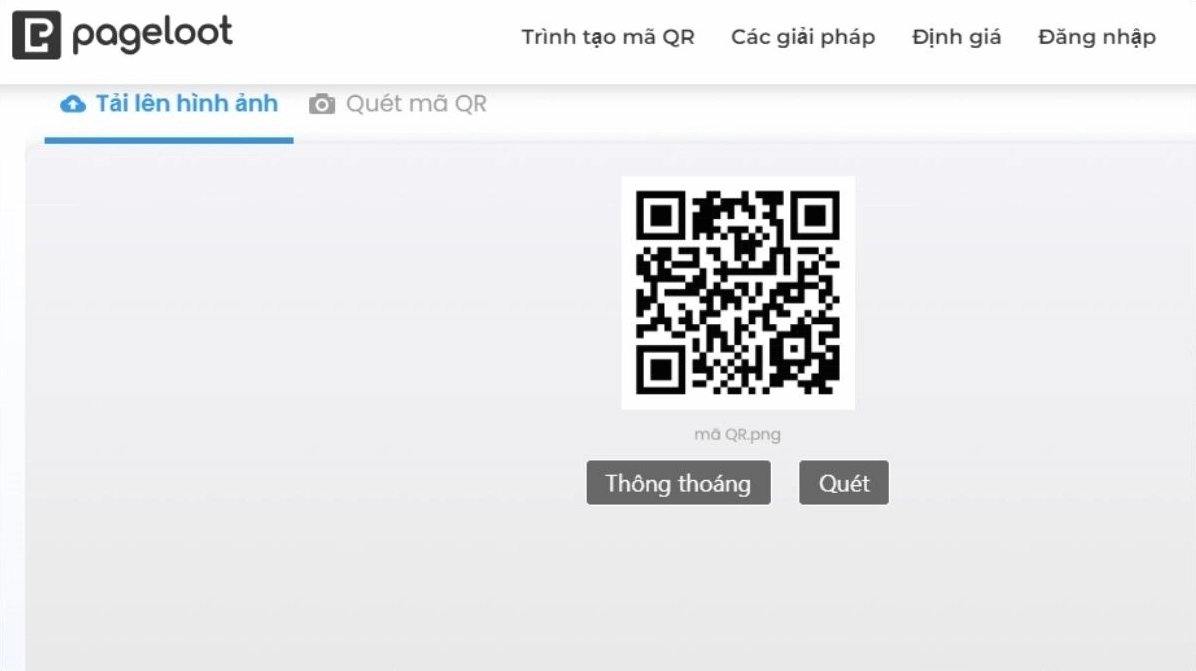 Nhấn nút Quét để phần mềm bắt đầu giải mã hình ảnh