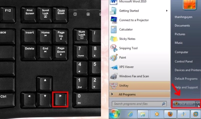 Hướng dẫn chi tiết cách tắt laptop bằng bàn phím trên hệ điều hành Windows nhanh chóng và hiệu quả 28 Nhấn phím mũi tên chỉ sang phải để mở hộp thoại Shut down