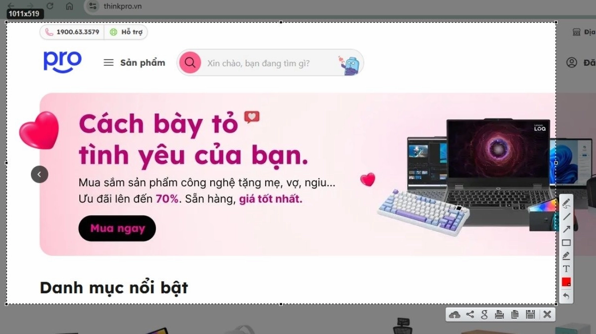 Nhấn phím Print Screen (PrtSc) để kích hoạt Lightshot