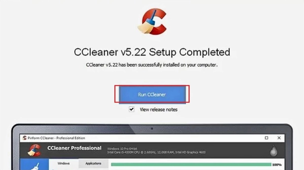 Hướng dẫn chi tiết cách làm giảm lag laptop chạy mượt mà như mới 18 Nhấn Run Ccleaner