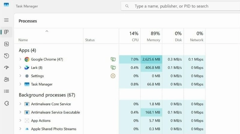 Nhấn tổ hợp phím Ctrl + Shift + Esc để mở nhanh Task Manager