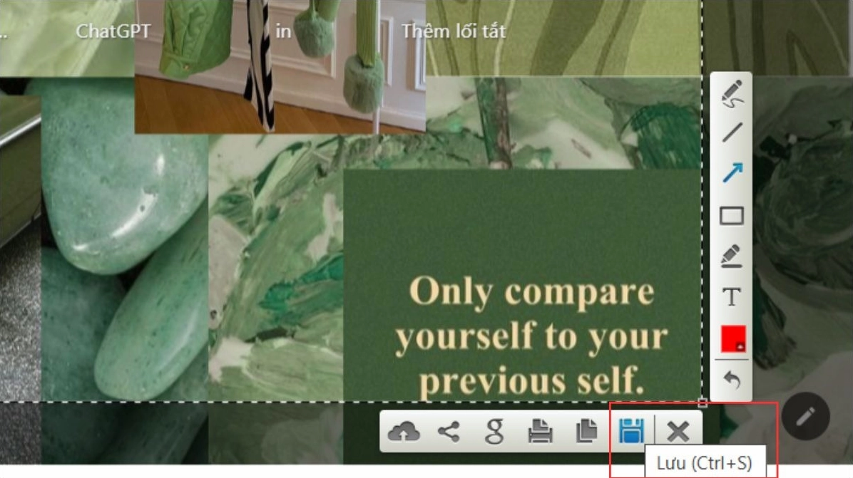 Nhấn vào biểu tượng Save