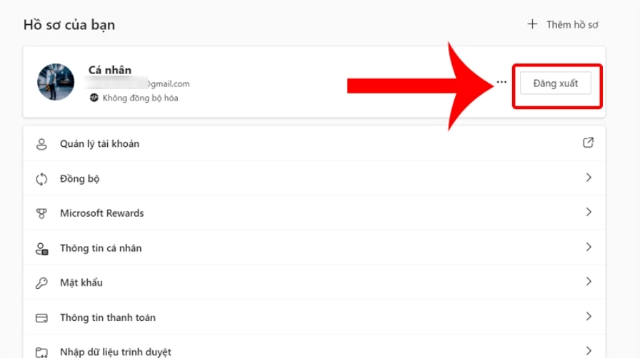 Nhấn vào nút Đăng xuất để tiếp tục