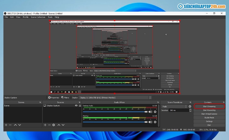 Nhấn vào Start Streaming