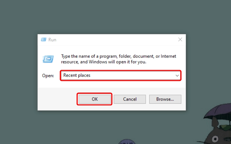 Hướng dẫn chi tiết cách dọn rác laptop an toàn và tăng tốc độ xử lý nhanh nhất năm 2026 21 Nhấn Windows + R, nhập lệnh Recent places và nhấn Enter