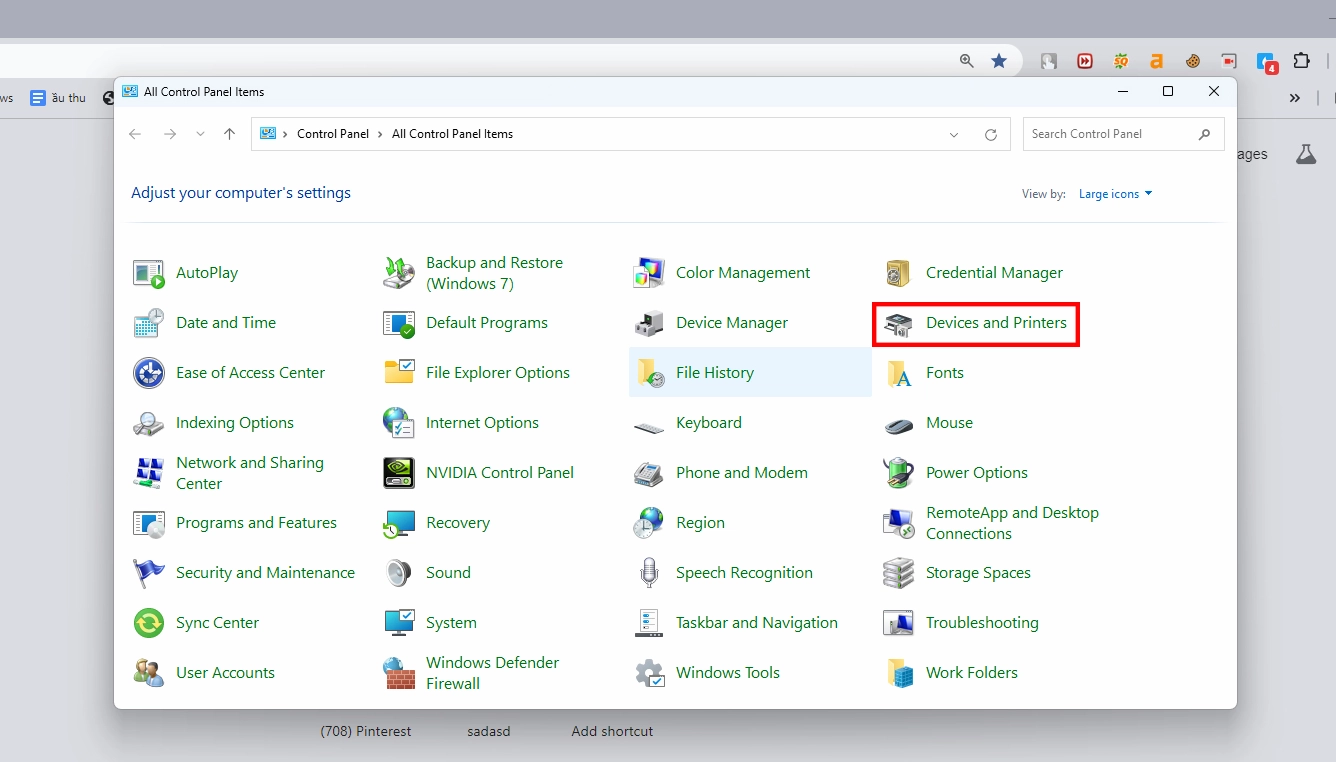 Hướng dẫn chi tiết cách cài webcam cho laptop cực đơn giản tại nhà 19 Nhấp chọn mục Devices and Printers và tìm đến biểu tượng Camera đã kết nối