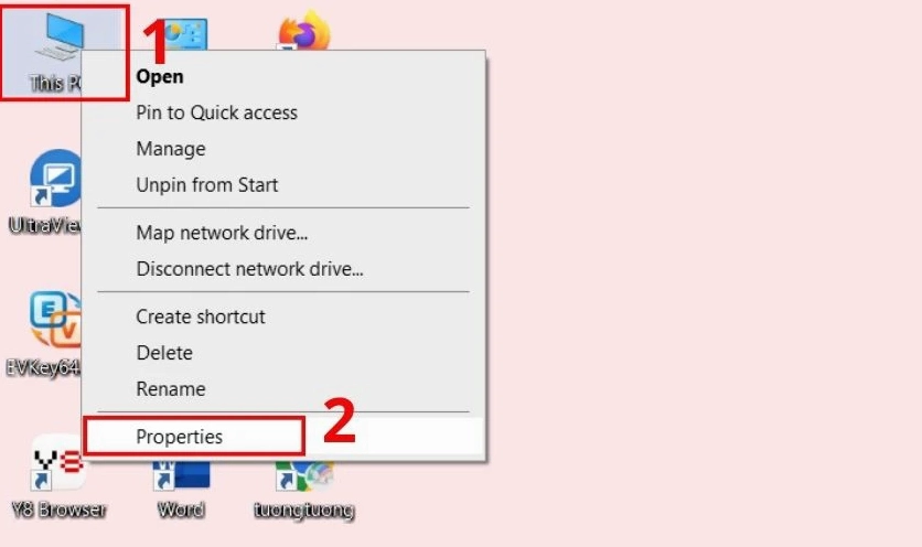 Nhấp chuột phải vào This PC chọn Properties