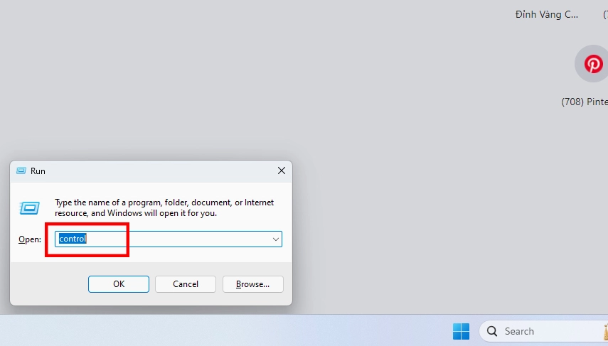 Hướng dẫn chi tiết cách cài webcam cho laptop cực đơn giản tại nhà 17 Nhập từ khóa control vào hộp thoại Run và nhấn phím Enter để mở Control Panel