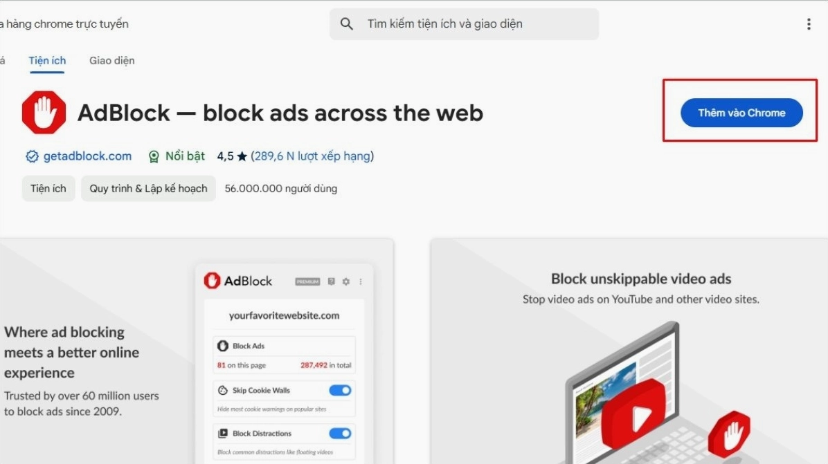 Nhấp vào Thêm vào Chrome (Add to Chrome)